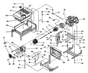 Cradle And Generator Diagram and Parts List for 9803-1-MC  Briggs and Stratton Generator